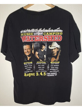 Watershed 2018 Blake Shelton Brantley Gilbert Brad Paisley T-Shirt Black - XL